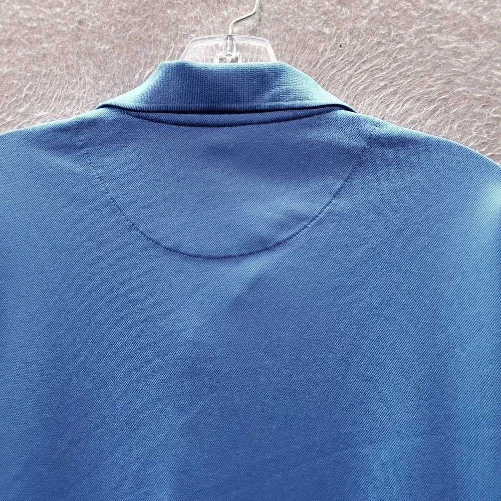Nike Golf Men Polo Shirt Large Blue Swoosh‎ Logo Embroidered Short Sleeve Collar